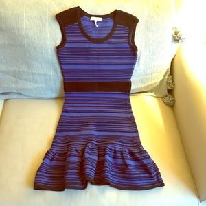 Sandro purple and black striped dress